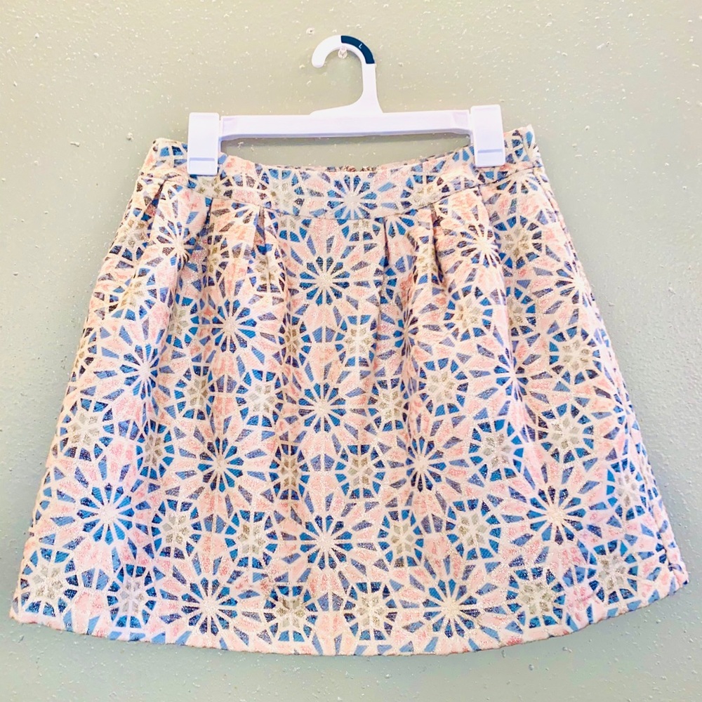Alice+Olivia Kaleidoscope Jacquard Pleated Skirt